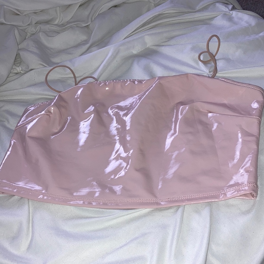 pink latex top